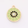 Alloy jewelry, kiwi and watermelon handmade diy zircon pendant necklace, high-end small chanel-style oil pendant for ladies details Picture